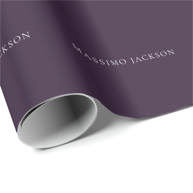 Dark Purple Minimalist Plain Modern  Presentpapper (Rullad Hörn)
