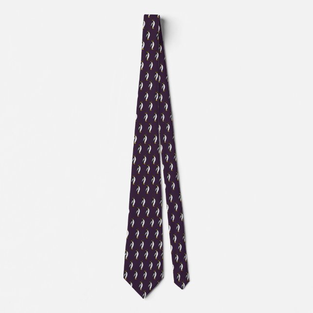 Dark Purple Penguin Animal Lovers Neck Tie Slips (Framsida)