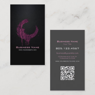 Dark Purple Textured Swirl • Custom Editable Black Visitkort