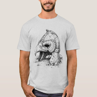 Dark Raven Warrior Helmet – Gothic Viking Sketch T Shirt
