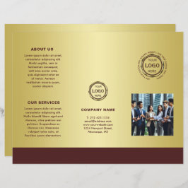 Dark-red gold design,Logo or Photo Brochures,