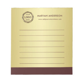 Dark-red gold design,Logo or Photo in gold circle, Anteckningsblock