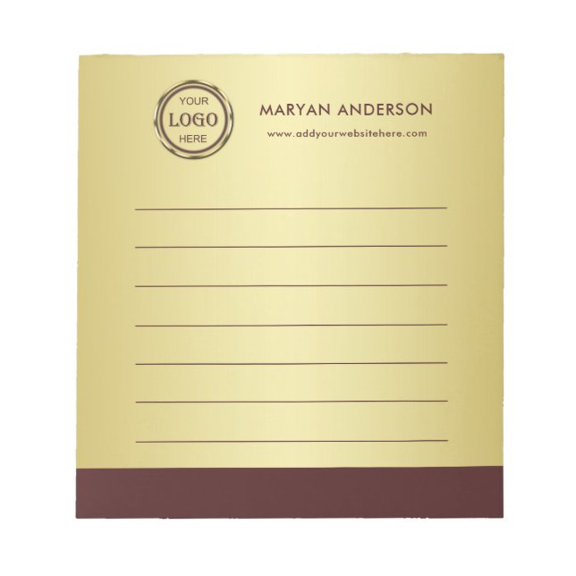 Dark-red gold design,Logo or Photo in gold circle, Anteckningsblock (Framsida)