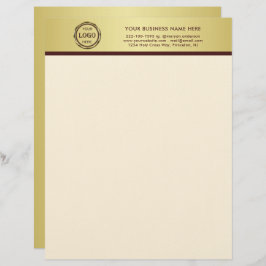 Dark-red gold design,Logo or Photo in gold circle, Brevhuvud