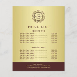 Dark-red gold design,Logo or Photo in gold circle, Flygblad