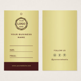 Dark-red gold design,Logo or Photo Price Tags Visitkort