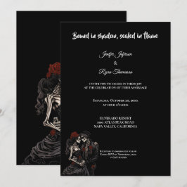 Dark Red Gothic Halloween wedding invitation Inbjudningar