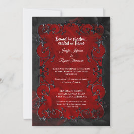 Dark red Gothic Halloween wedding Invitation Inbjudningar