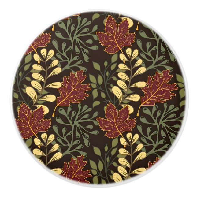 Dark red maple leaves floral pattern knopp (Framsidan)