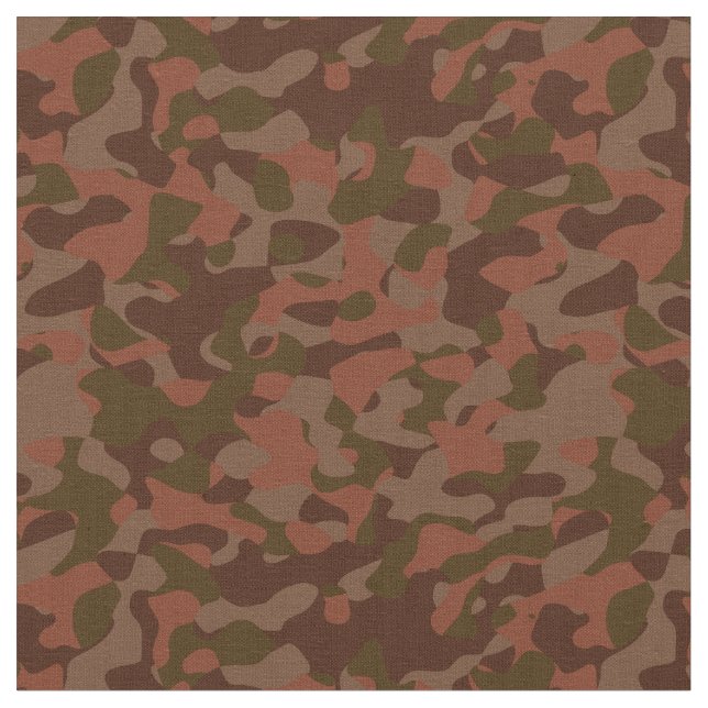 Dark red, Salmon and Olive camo abstract Tyg (Närbild)