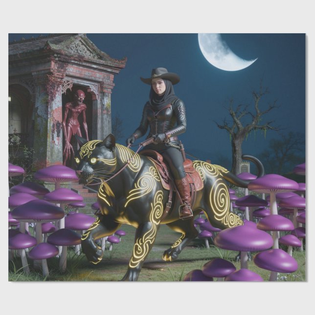 Dark Rider Black Cat Mushrooms Ghoul Presentpapper (Platt)