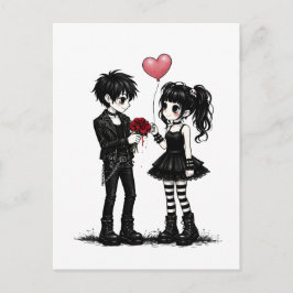 Dark Romance Goth Valentine Postcard Vykort