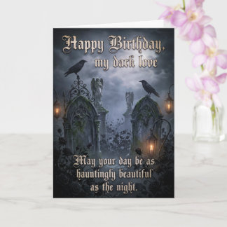 Dark Romantic Eternal Gothic Love Raven Birthday Kort
