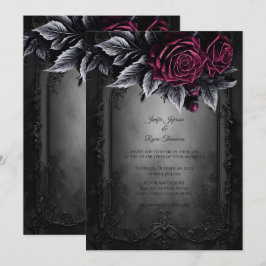 Dark Romantic Floral Gothic wedding invitation Inbjudningar