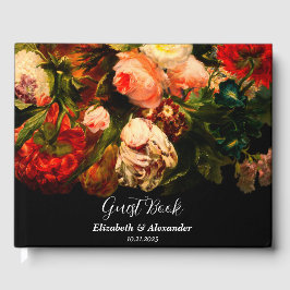 Dark romantic moody elegant floral wedding gästböcker