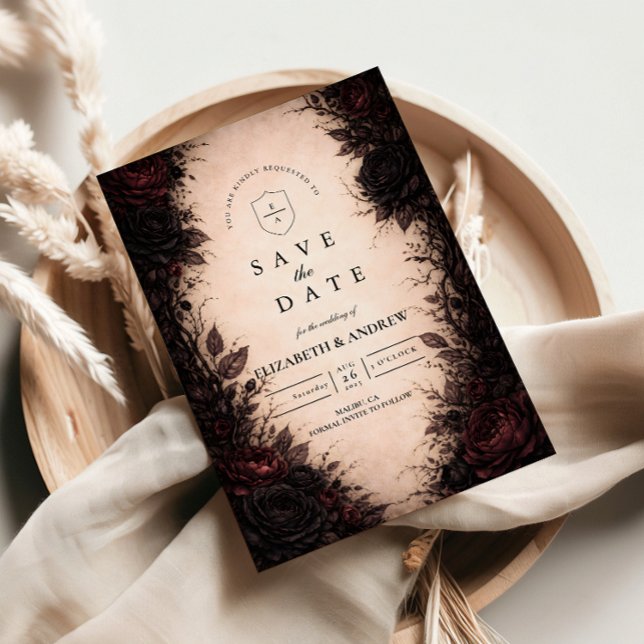 Dark Rose Gothic Wedding Spara Datumet (Skapare uppladdad)