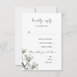 Dark Sage Green Botanical Wedding OSA Kort