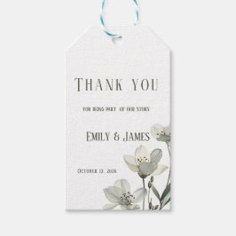 Dark Sage Green Botanical Wedding Presentetikett
