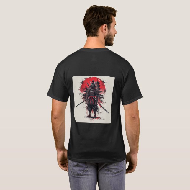 Dark Samurai Japanese Warrior T Shirt (Hel baksida)
