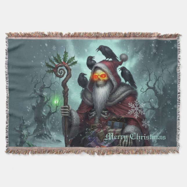 Dark Santa of Shadows – Gothic Christmas Skeleton  Filt (Framsidan)