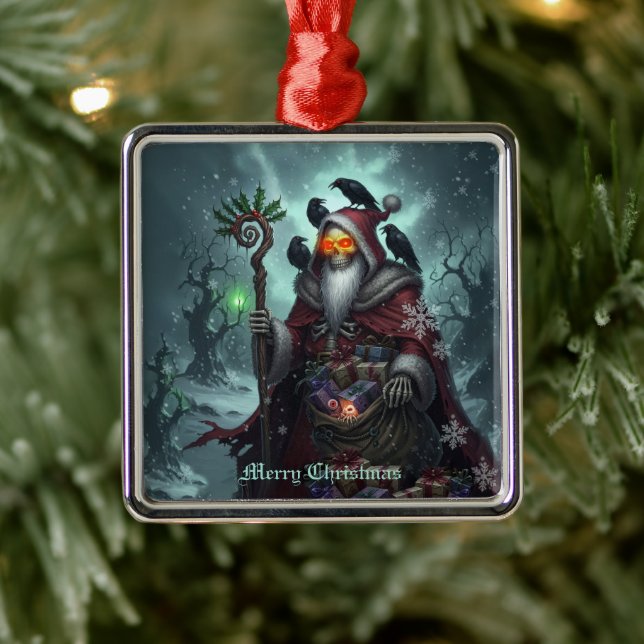 Dark Santa of Shadows – Gothic Christmas Skeleton  Julgransprydnad Metall (Träd)