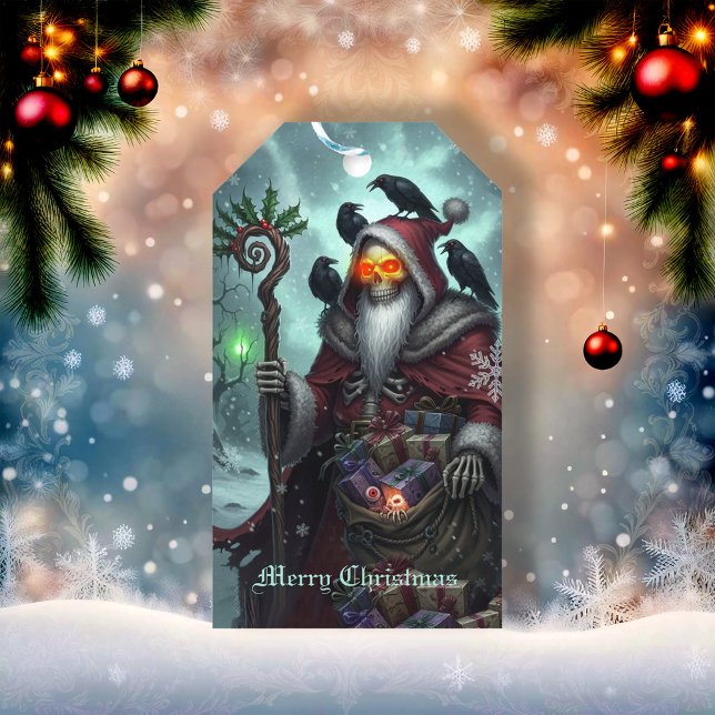 Dark Santa of Shadows – Gothic Christmas Skeleton  Presentetikett (Skapare uppladdad)