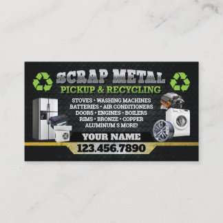 Dark Scrap Metal Recycle Business Card - Bilingual Visitkort