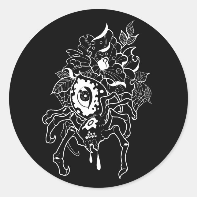 Dark Spider  Runt Klistermärke (Framsida)