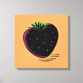 Dark Strawberry – Minimal Graphic Art Canvastryck