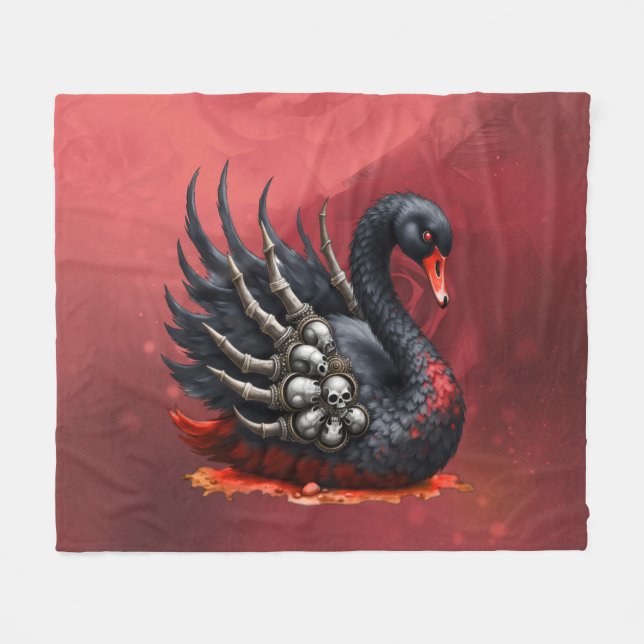 Dark Swan of Bones – Gothic Elegance  Fleecefilt (Framsidan (Horisontell))