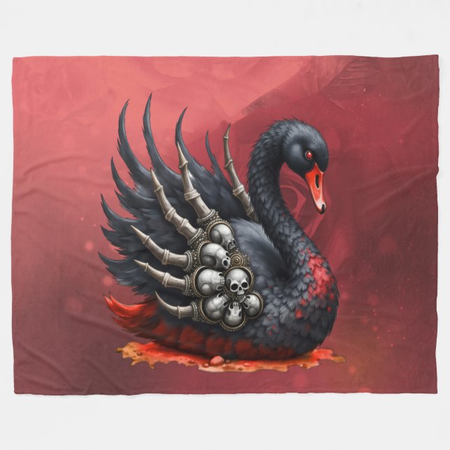 Dark Swan of Bones – Gothic Elegance  Fleecefilt (Framsidan (Horisontell))