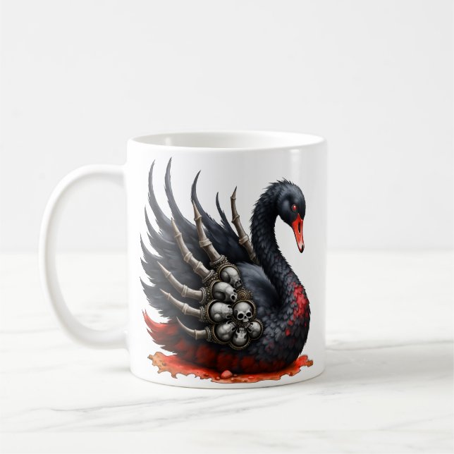 Dark Swan of Bones – Gothic Elegance  Kaffemugg (Vänster)