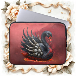 Dark Swan of Bones – Gothic Elegance  Laptop Fodral