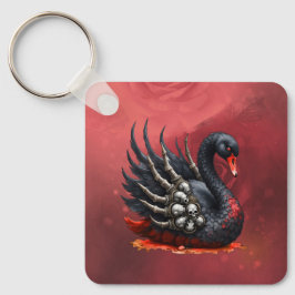 Dark Swan of Bones – Gothic Elegance  Nyckelring