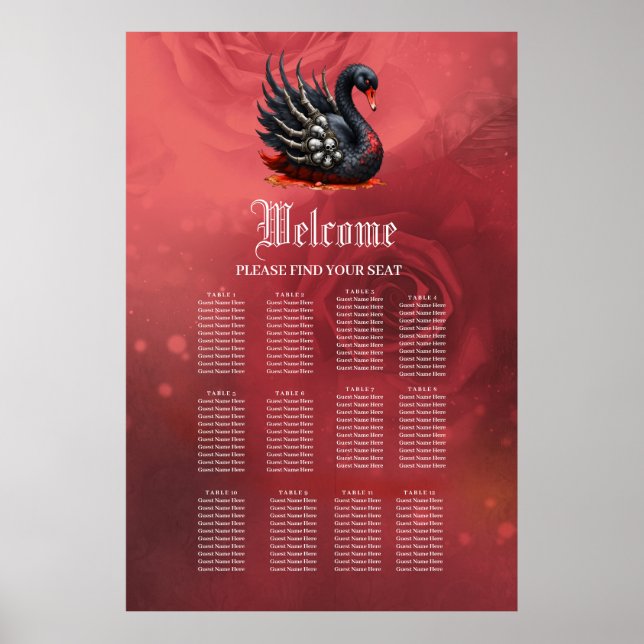 Dark Swan of Bones – Gothic Elegance  Poster (Framsidan)