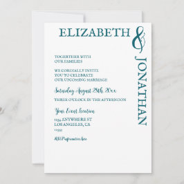 Dark Teal Modern Typography Couples Shower Inbjudningar