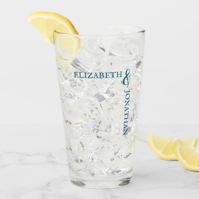 Dark Teal Modern Typography Wedding Glaskopp (Framsida Ice)