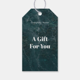 Dark teal ocean themed presentetikett