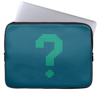 Dark Teal Question Mark Laptop Fodral