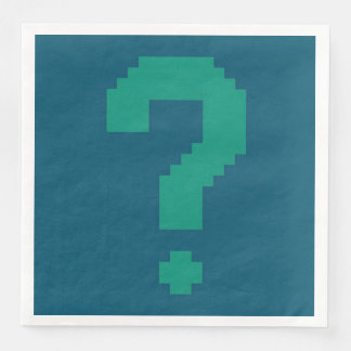 Dark Teal Question Mark Standard Dinner Napkin Pappersservett