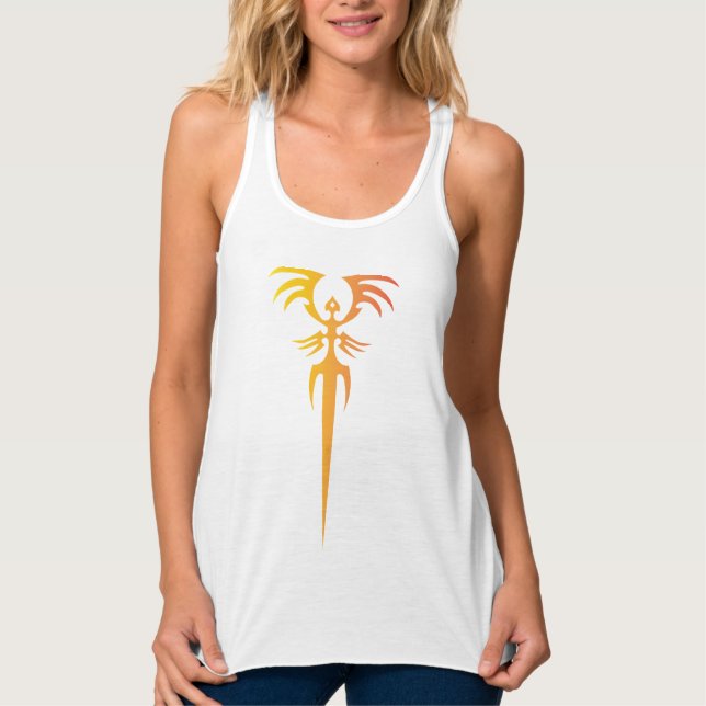 Dark Tribal Phoenix Emblem – Mythic Symbol Linne Med Racerback (Framsida)