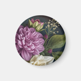 Dark Vintage Flowers Magnet