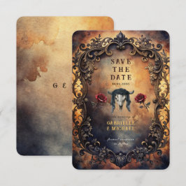 Dark Western Gothic Bull Skull & Velvet Roses Spara Datumet