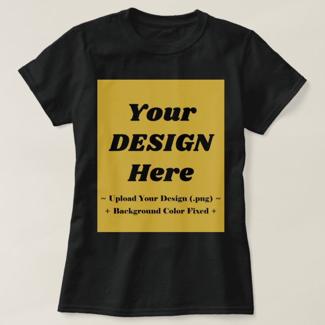 Dark Women's Tee with Metallic Gold Design Bg (Design framsida)