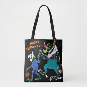 Darkant Halloween Haiku Bus eller godis Tygkasse