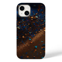 DarkBlue SandyBrown Glitter iPhone Mate Tuff Fodra