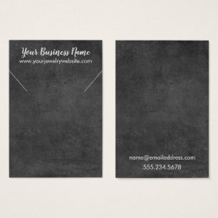 Darkest Grått Vintage Grunge Necklace Holder Card Visitkort