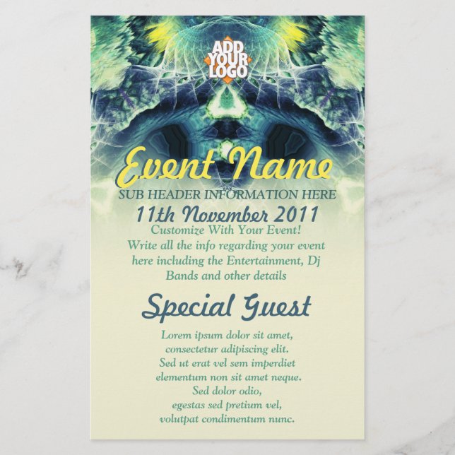 DarkEyez Fraktal Konst Anpassad Evenemangsaffisch Flygblad (Framsidan)