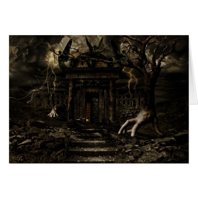 Darkhouse dörr hälsningskort (Framsidan Horizontal)