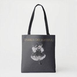 Darkly Delightful – Gothic Witch & Cat Tote Bag Tygkasse